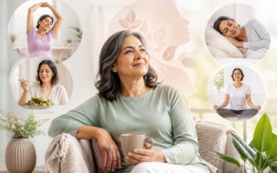 Middle-aged woman consulting a gynecologist for menopause symptoms and personalized treatment options.
