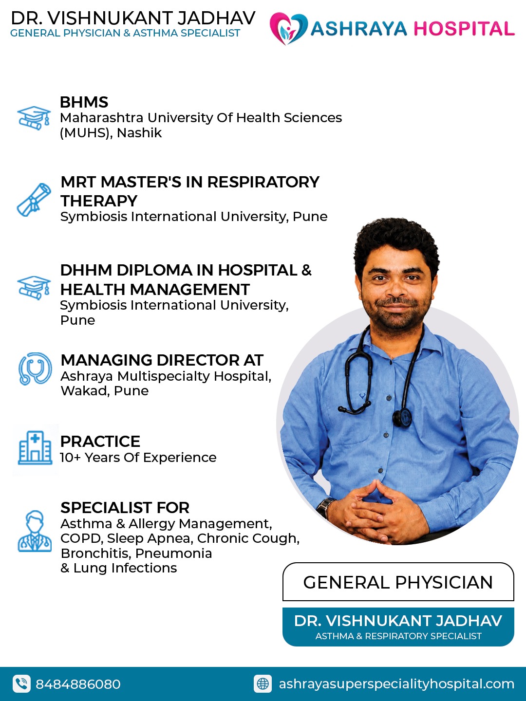 Dr. Vishnukant Jadhav , Asthma Doctor, Marunji, PCMC, Pune Asthma Treatment , COPD Treatment Hinjewadi, Nerhe Dr. Vishnukant Jadhav , Asthma Doctor